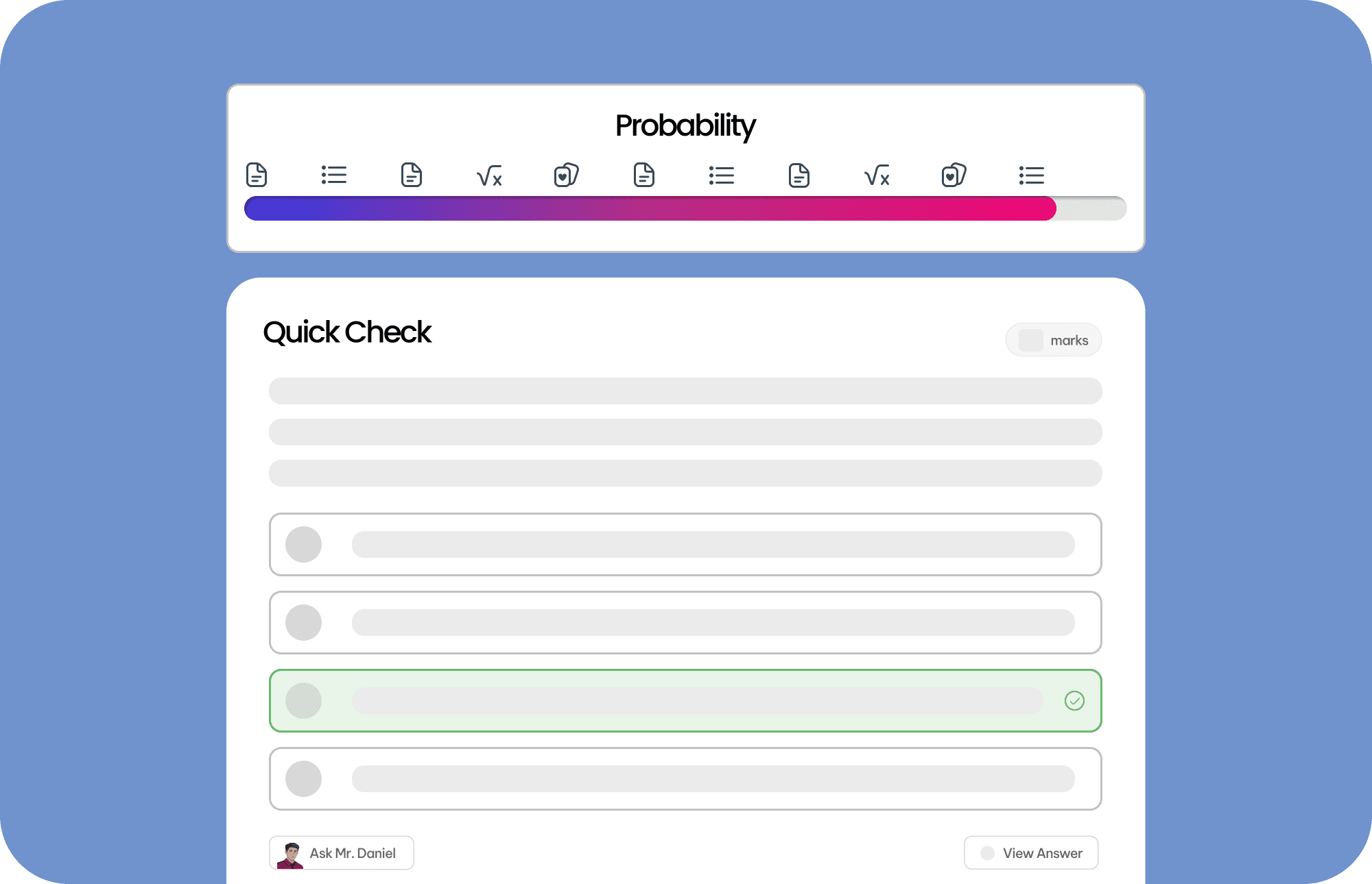 Adaptive learning experience